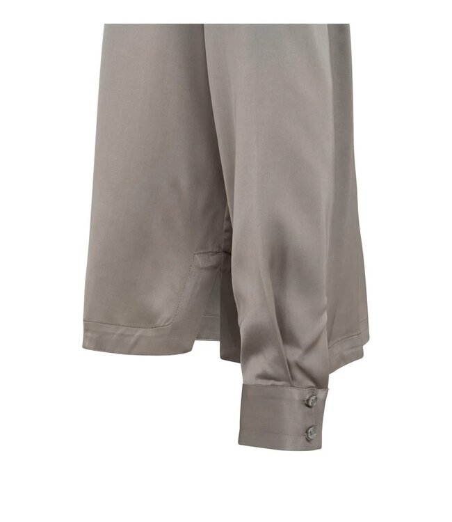 Satin detailed placket blouse