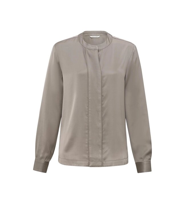 Satin detailed placket blouse
