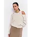 Deep round neck sweater with t