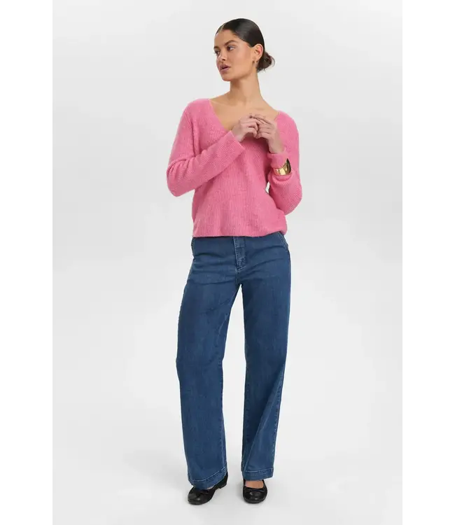 Riette rib pullover - Roze