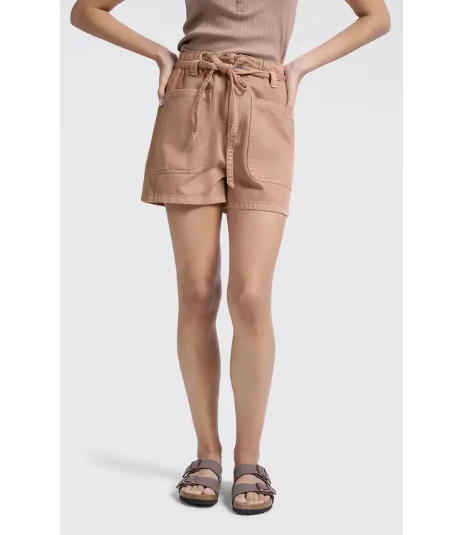 Garment dye woven short - Roze