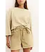Garment dye woven short - Beige