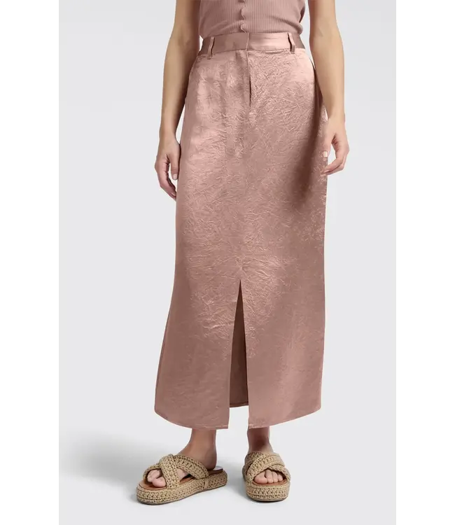 Satin midi skirt