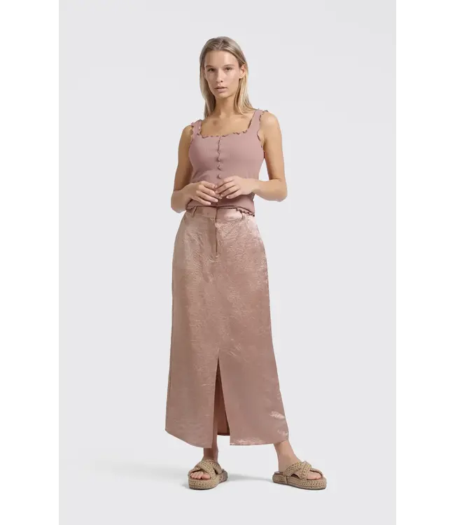 Satin midi skirt
