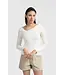 Fitted sweater with crossed shoulders