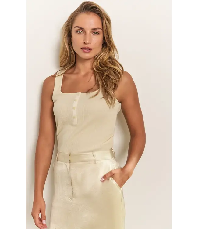 Rib singlet with buttons