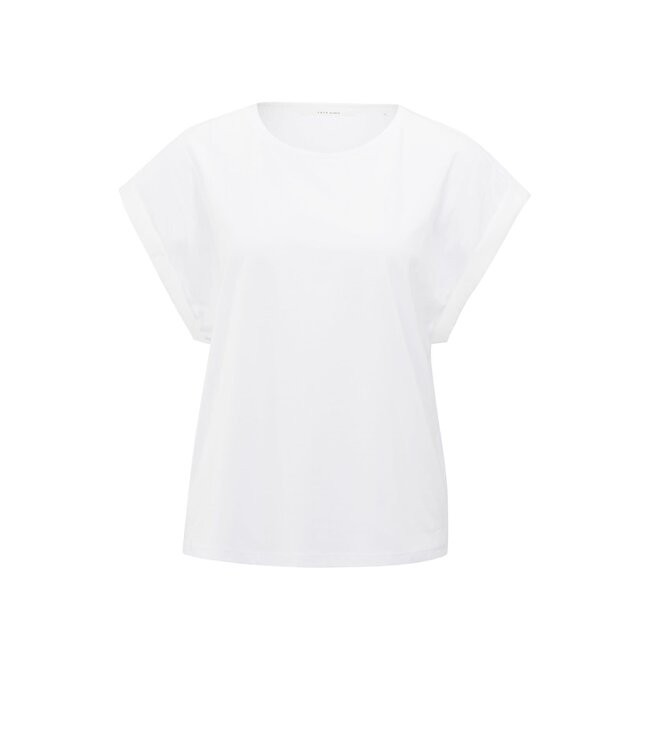 T-shirt with round neck en cuff sleeves