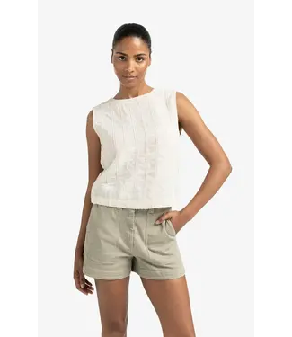 YAYA Embroidered sleeveless top
