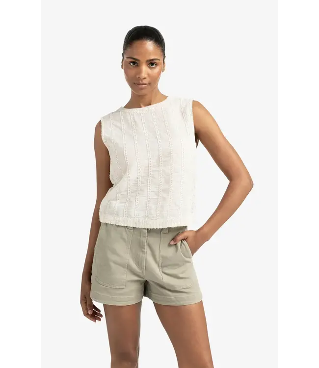 Embroidered sleeveless top