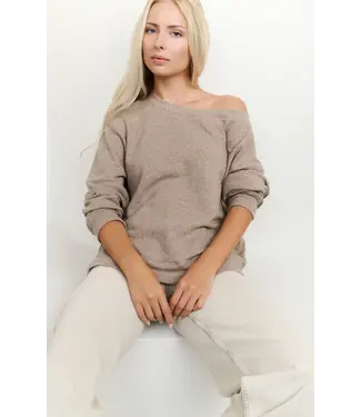 YAYA Melange sweatshirt with boatneck
