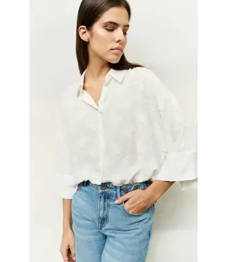 YAYA Cropped blouse with woven-in details