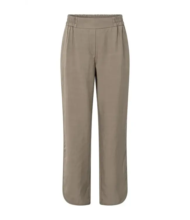 Woven trousers with elastic waistband