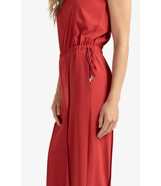 Sleeveless jumpsuit with cord detail