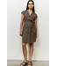 Jersey dress with collar and tie belt