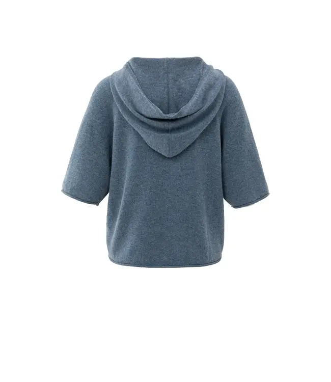 Short sleeve knitted hoodie