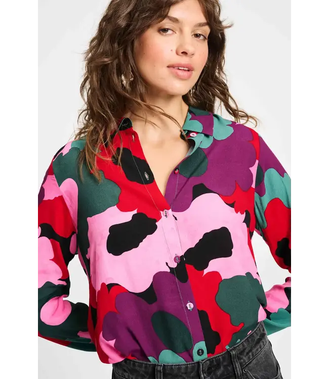 Mila abstract flower blouse