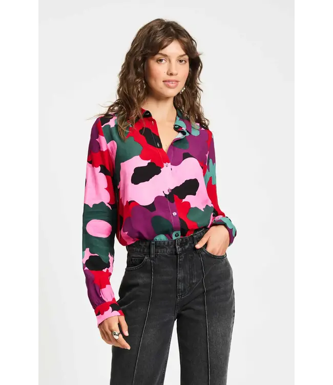 Mila abstract flower blouse