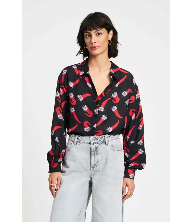 Violet pepper garden blouse
