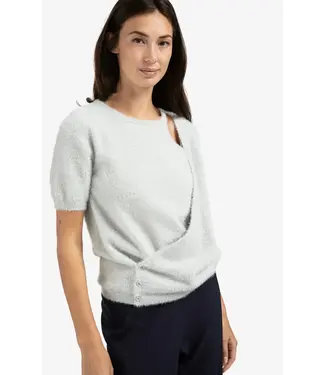 YAYA Fluffy knit with overlap