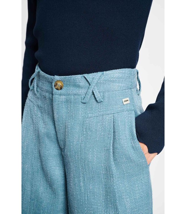 Bouclé down blue pants