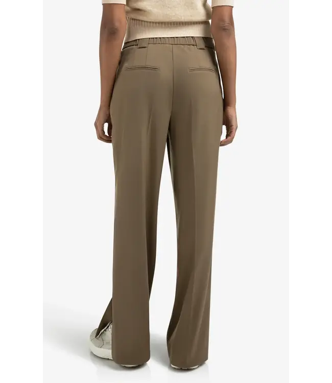 Wide leg trousers with slit