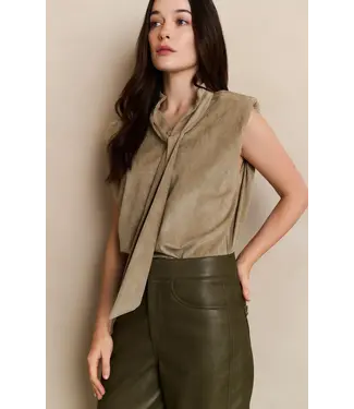 YAYA Suede top with bow