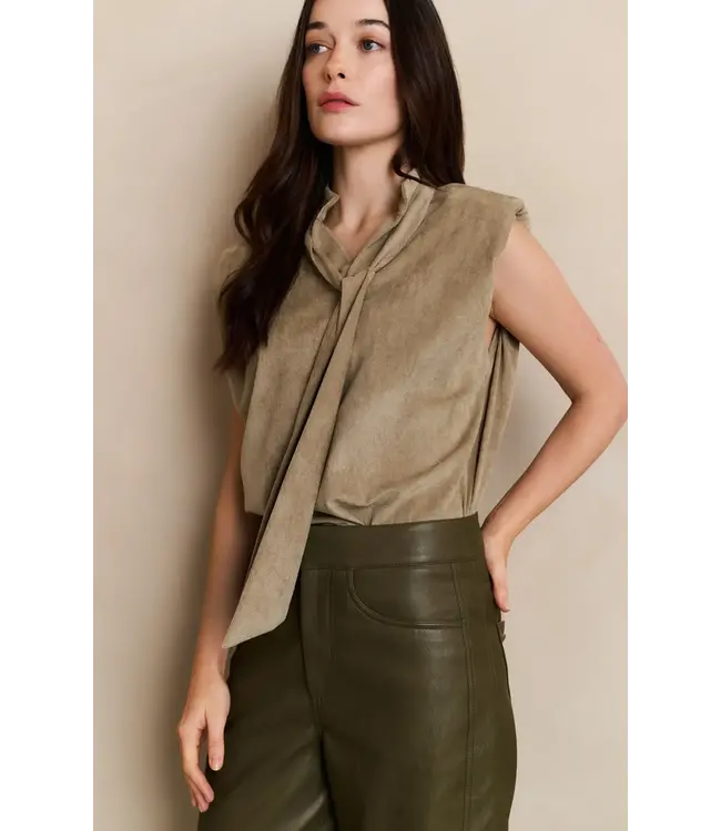 Suede top with bow