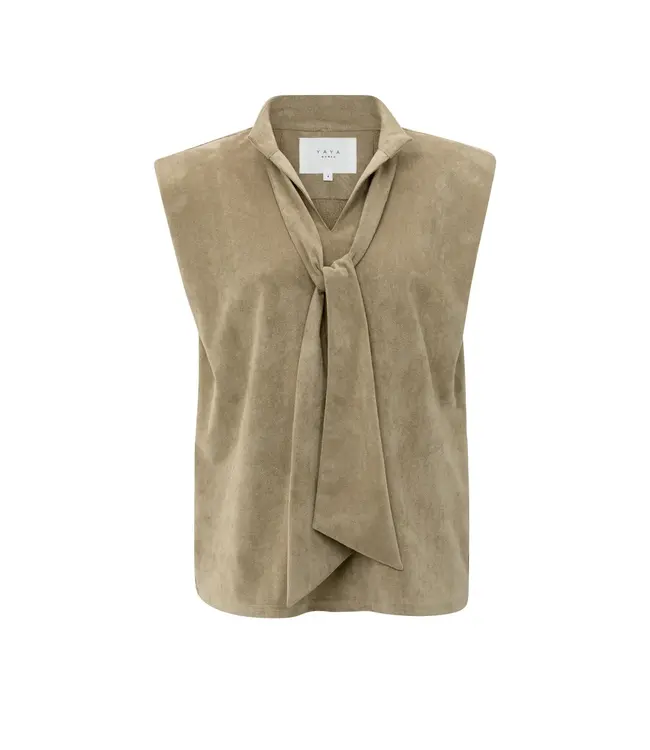 Suede top with bow