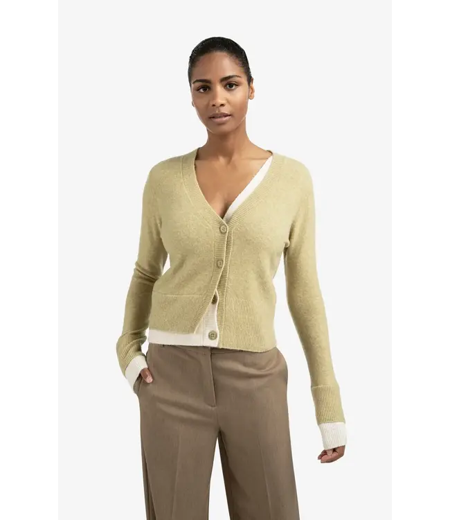 Cardigan with contrast details