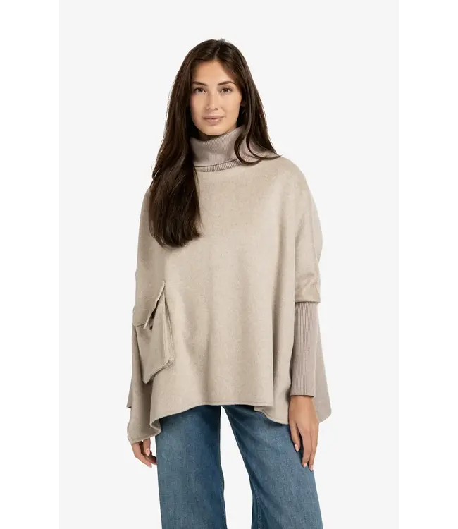 Wool mix poncho