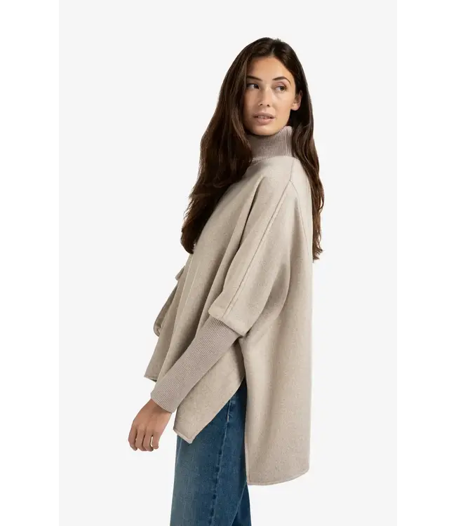 Wool mix poncho
