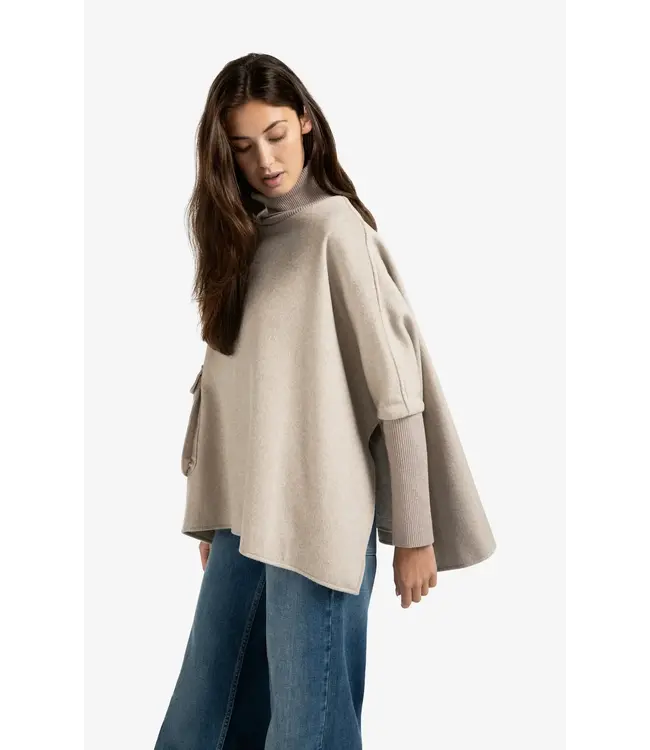 Wool mix poncho