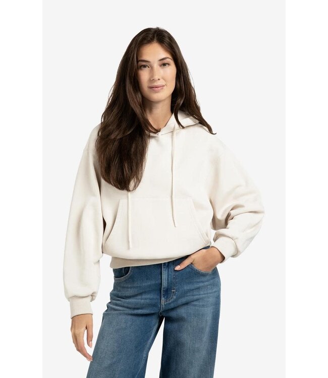 Hoodie with pleated bottom