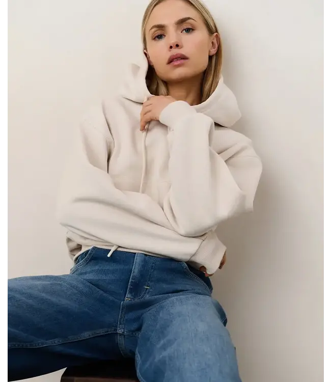 Hoodie with pleated bottom