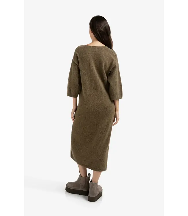 V-neck knitted dress