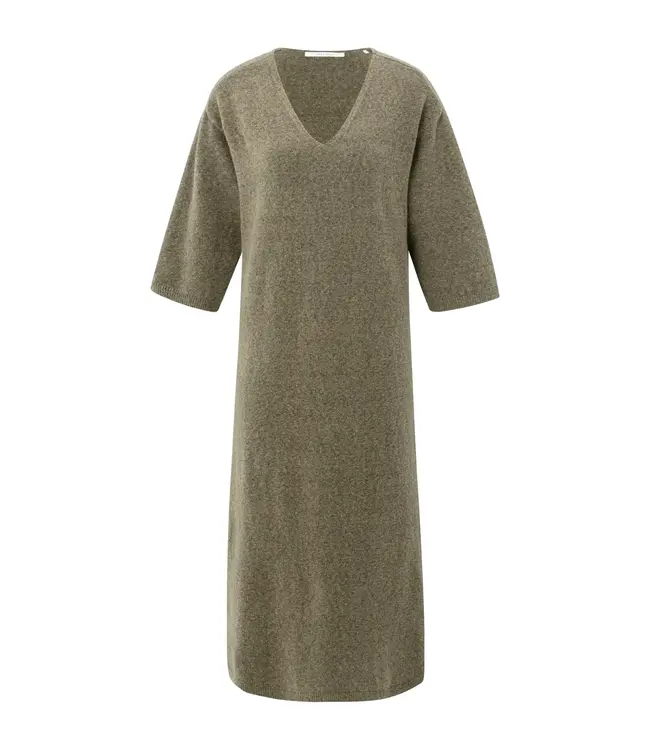 V-neck knitted dress