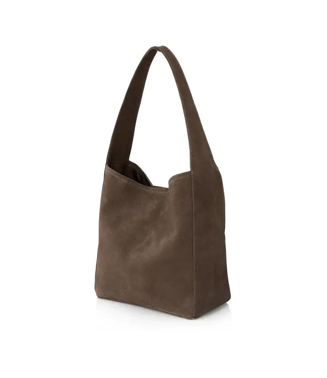 Grote lederen schoudertas