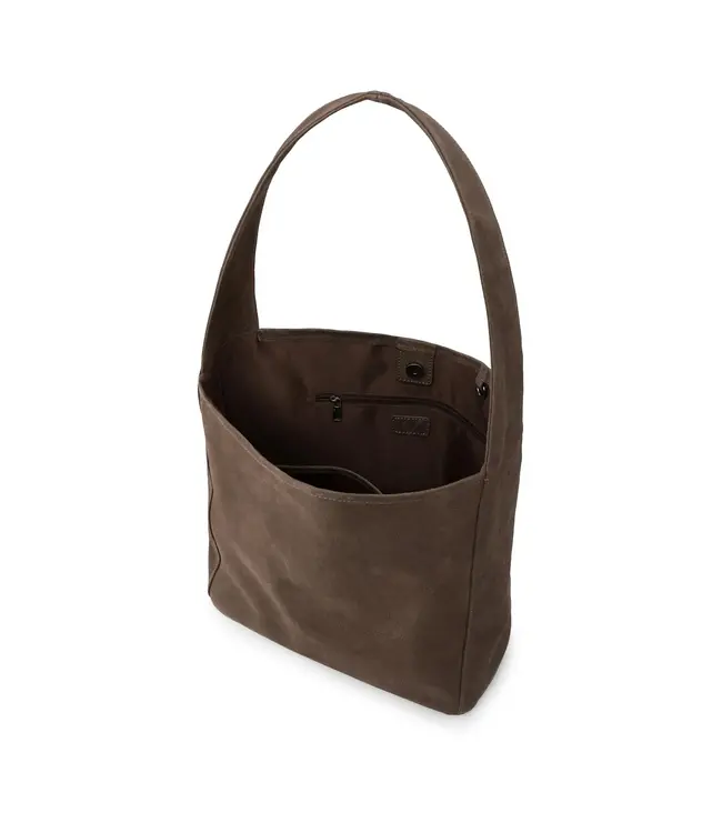 Grote lederen schoudertas