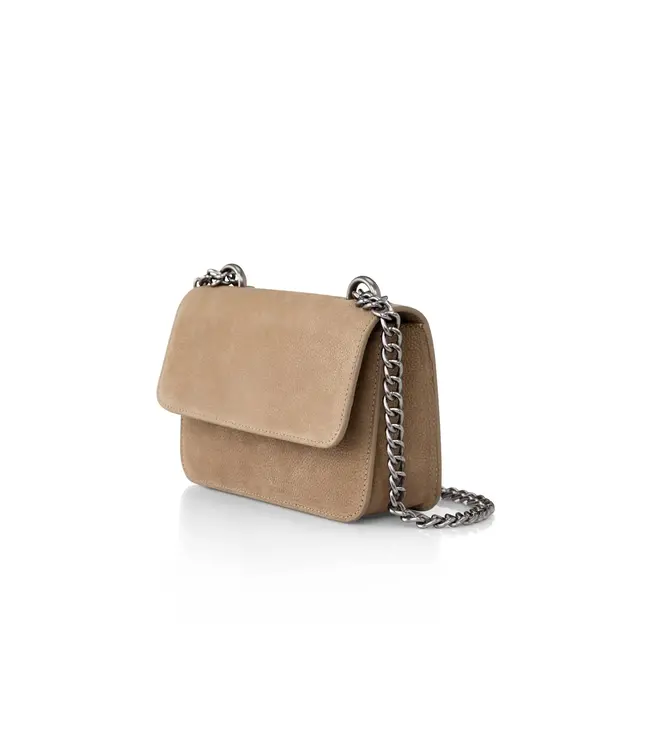 Shoulderbag with chain - beige