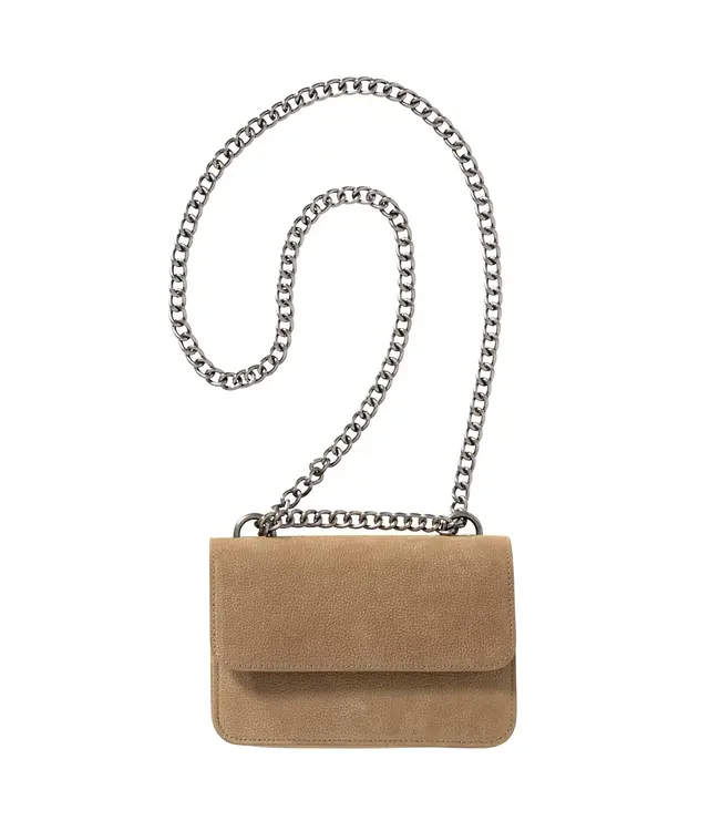 Shoulderbag with chain - beige