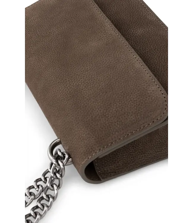 Shoulderbag with chain - chocolat