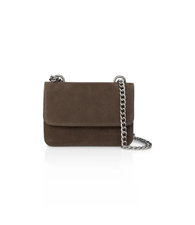 Shoulderbag with chain - chocolat