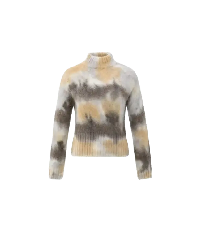 Knitted sweater melange print