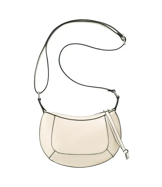 Leather small crossbody bag - Ecru