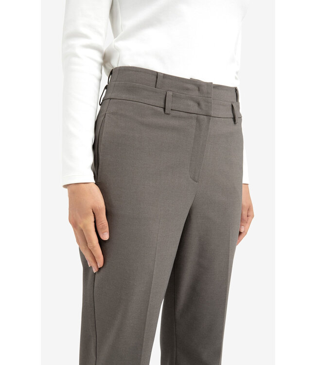 High waist trousers with double waistband
