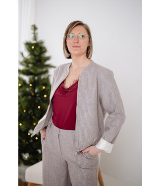 Simple Chai bomber Jack - Burgundy melange