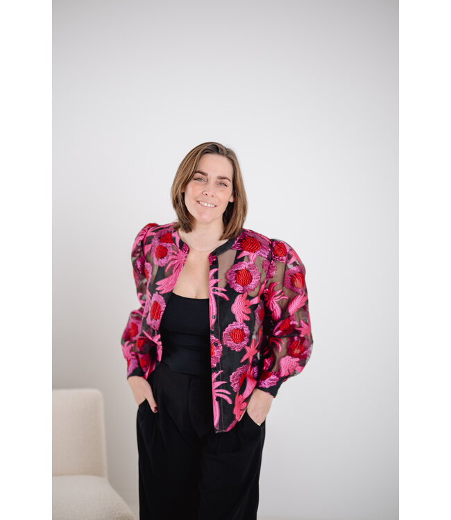 Splashing fireworks blouse