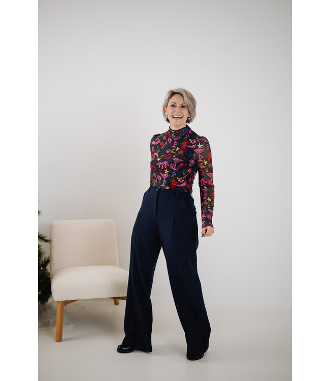 Moore pleated pants - Blauw