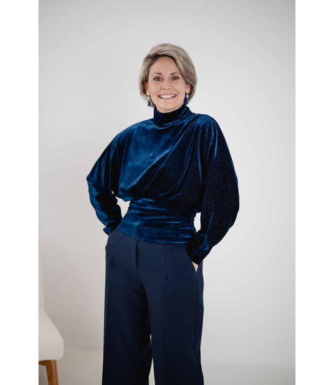 Moore pleated pants - Blauw