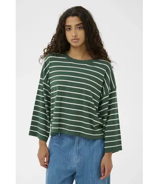 Soaked in Luxury Spina boxy pullover cropped - Trekking Green